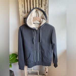 Small Natural Reflections Charcoal Hooded Zipper Jacket